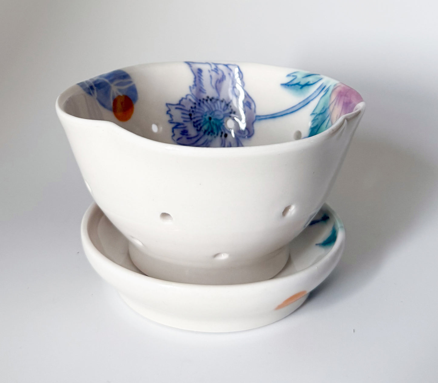 Berry bowl with poppies