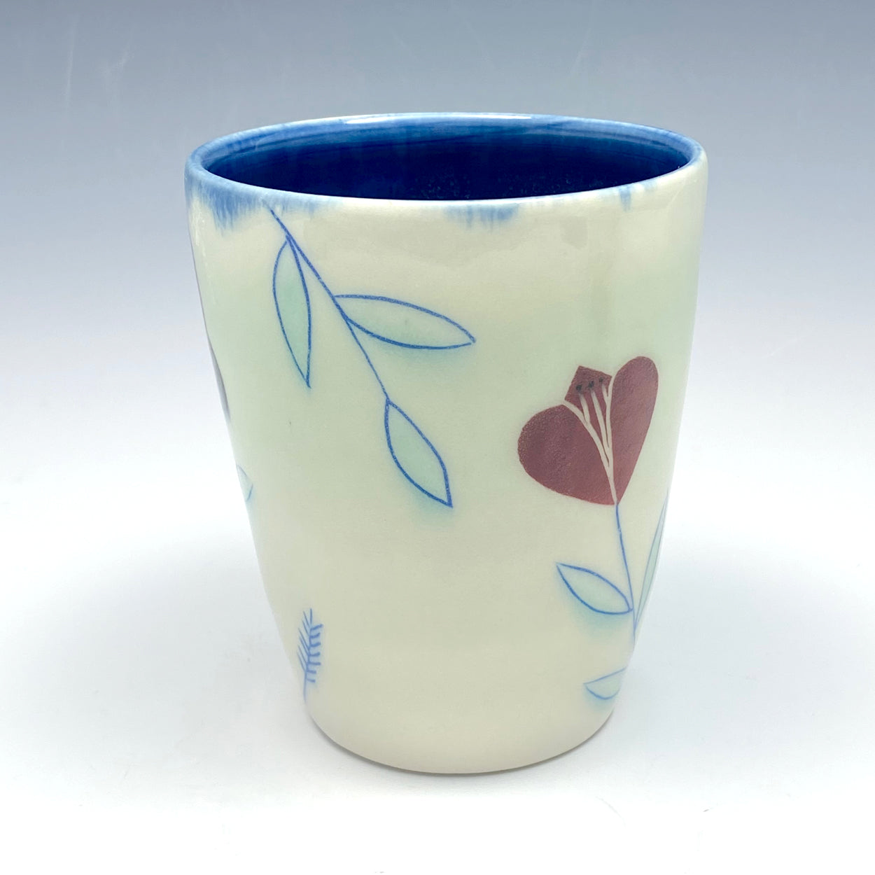 Juice cup with black butterflies 01