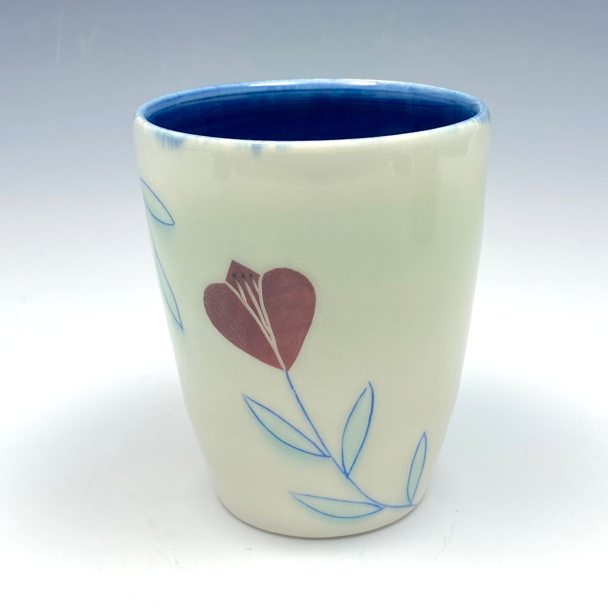 Juice cup with black butterflies 01