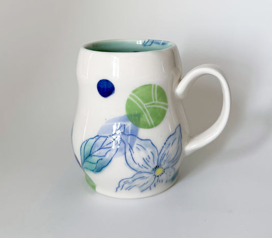 Large mug with dogwood blossoms