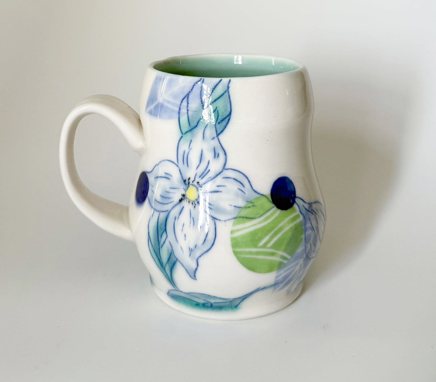 Large mug with dogwood blossoms