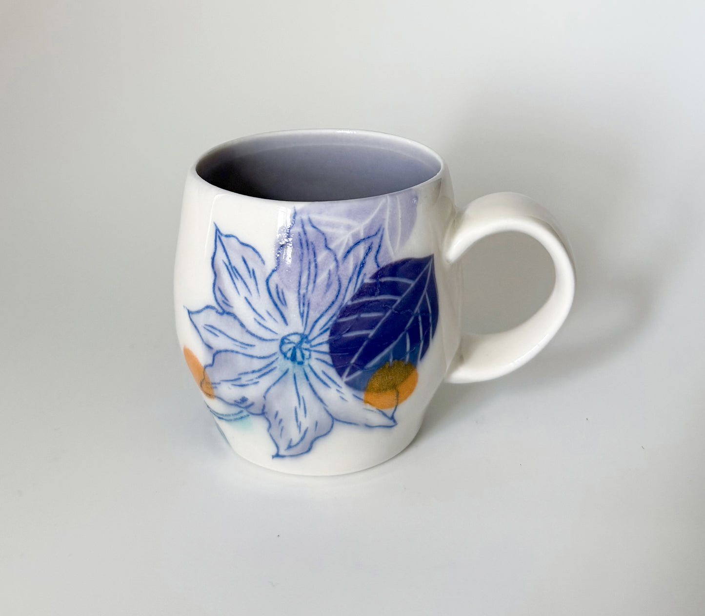 Small mug with clematis