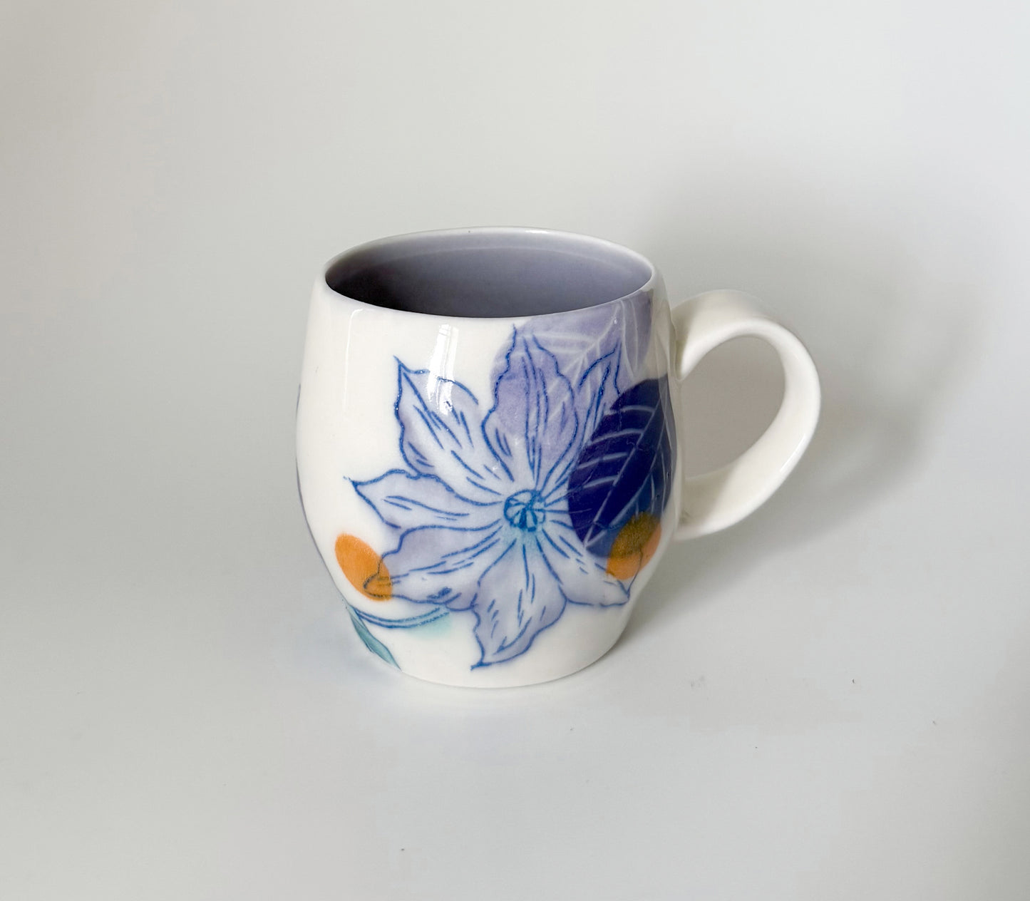 Small mug with clematis