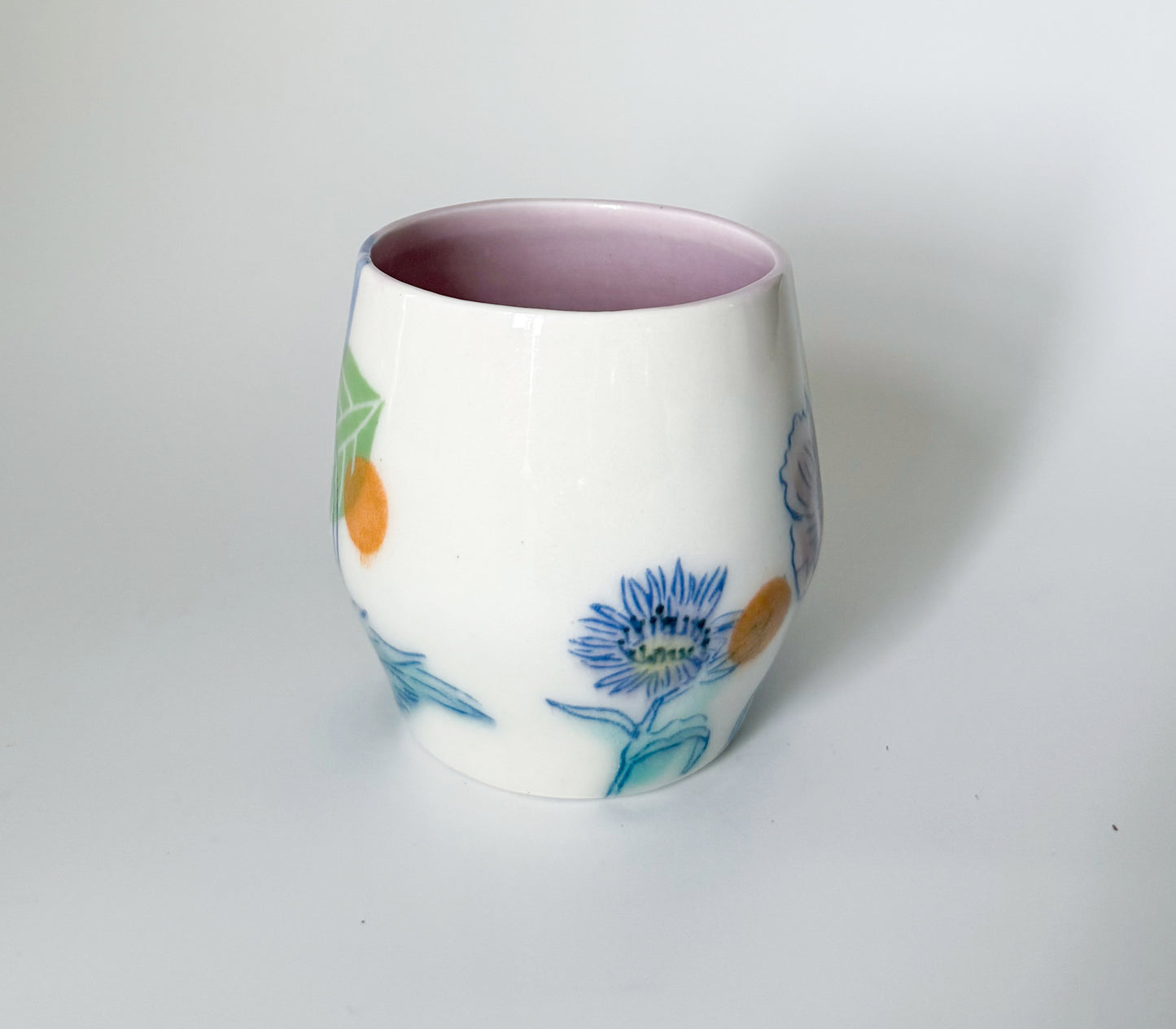 Small mug with pink poppies