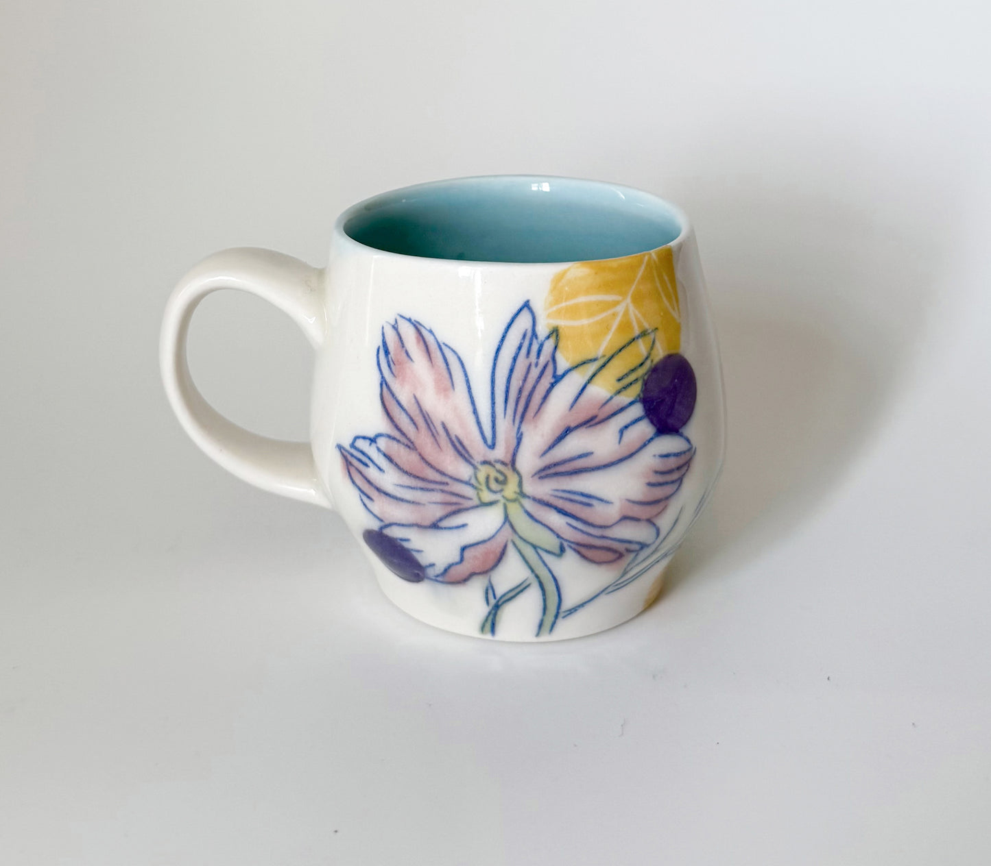 Small mug with cosmos flowers
