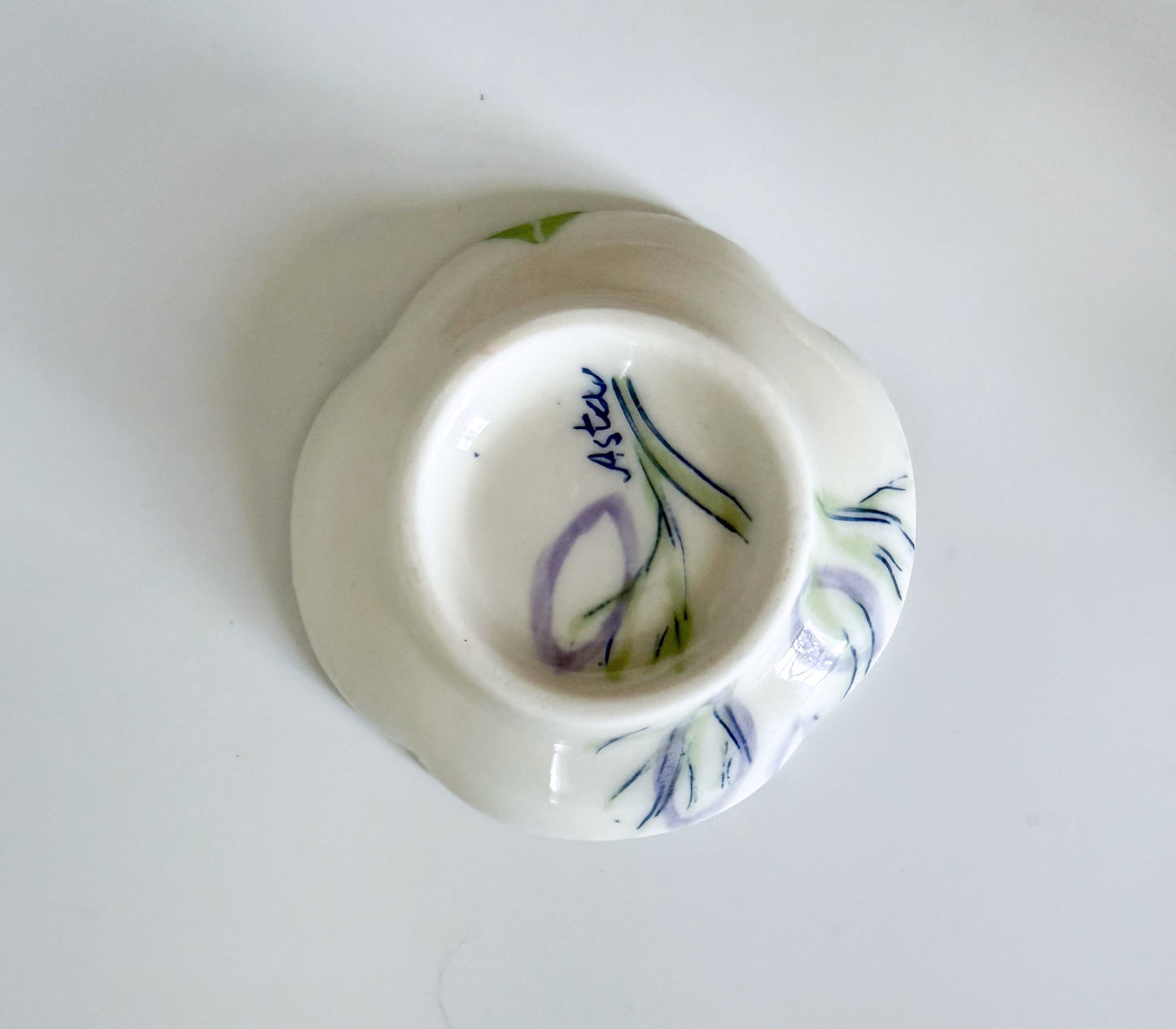 Small dish with cosmos flowers