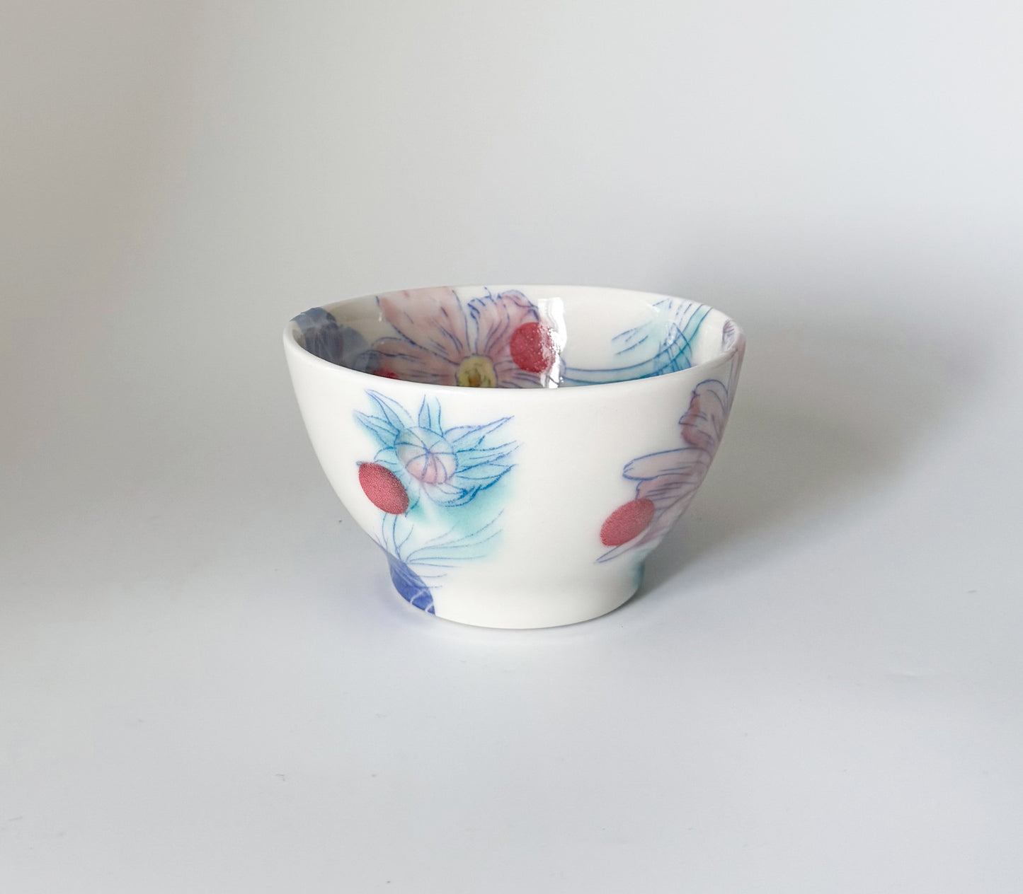 Small bowl with cosmos flowers