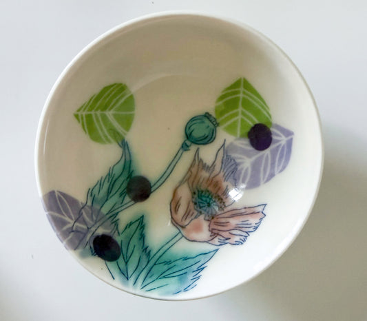 Small bowl with poppies