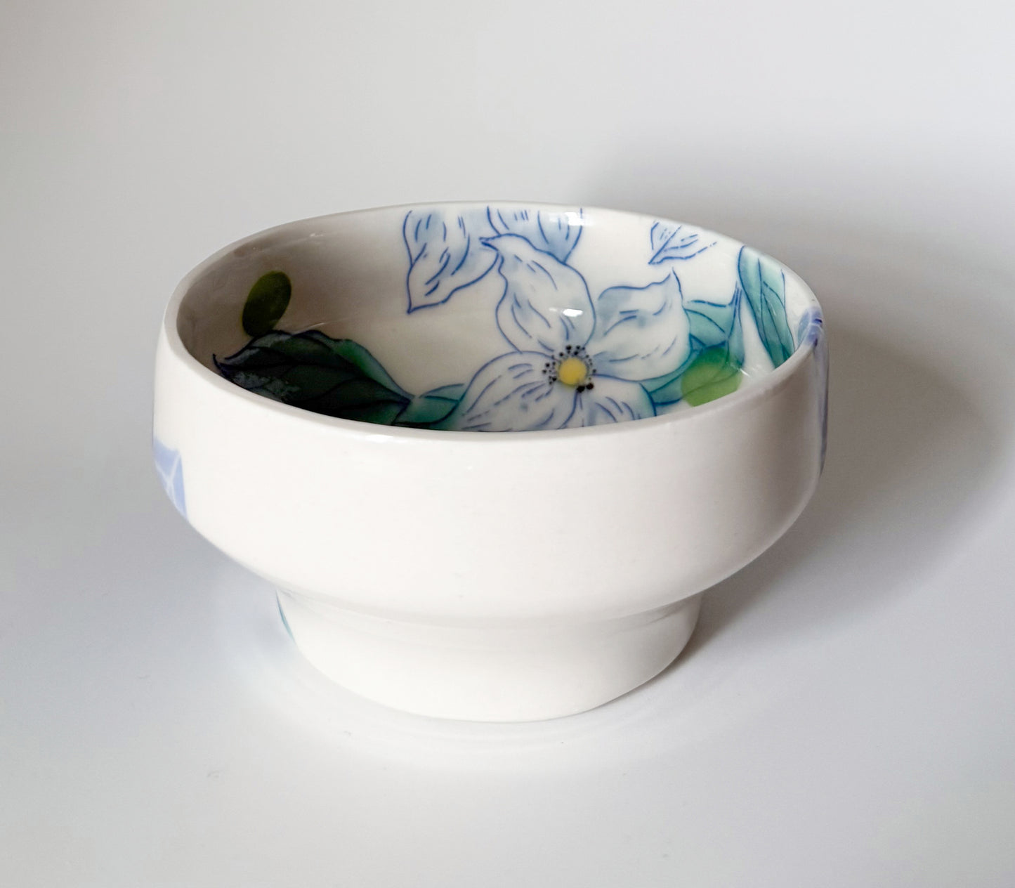 Individual bowl with dogwoods