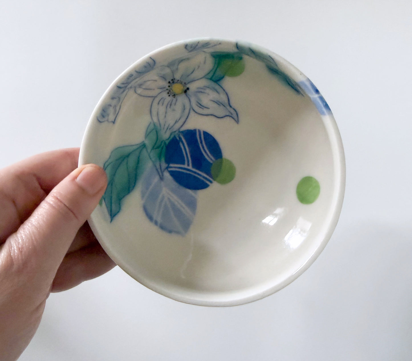 Individual bowl with dogwoods