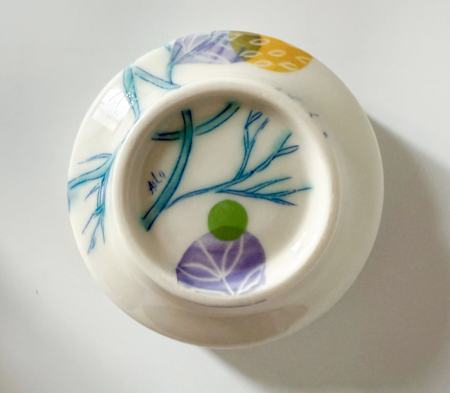 Individual bowl with cosmos flowers