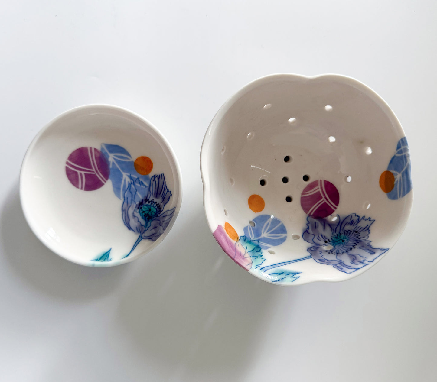 Berry bowl with poppies