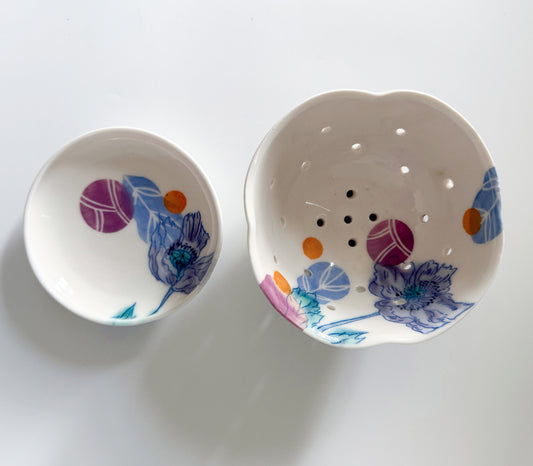 Berry bowl with poppies