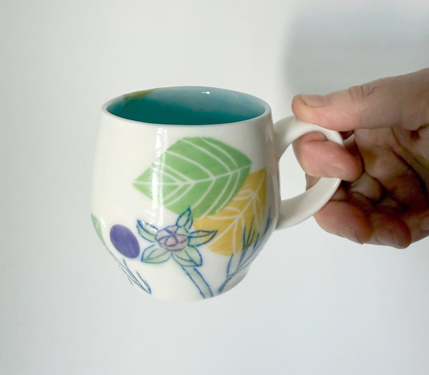 Small mug with cosmos flowers