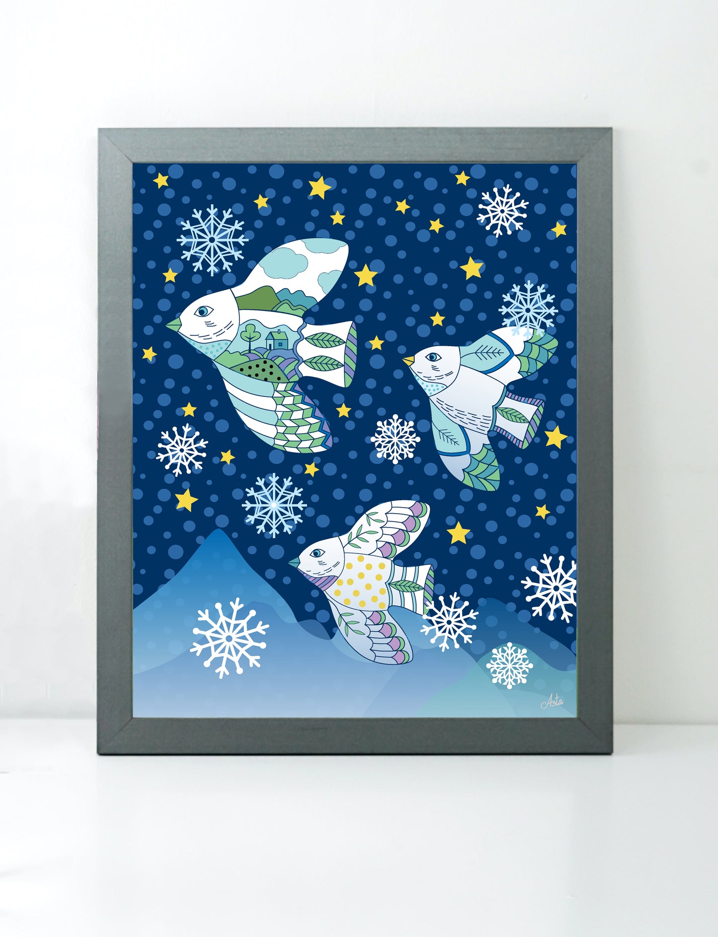 Birds Nightscape art print