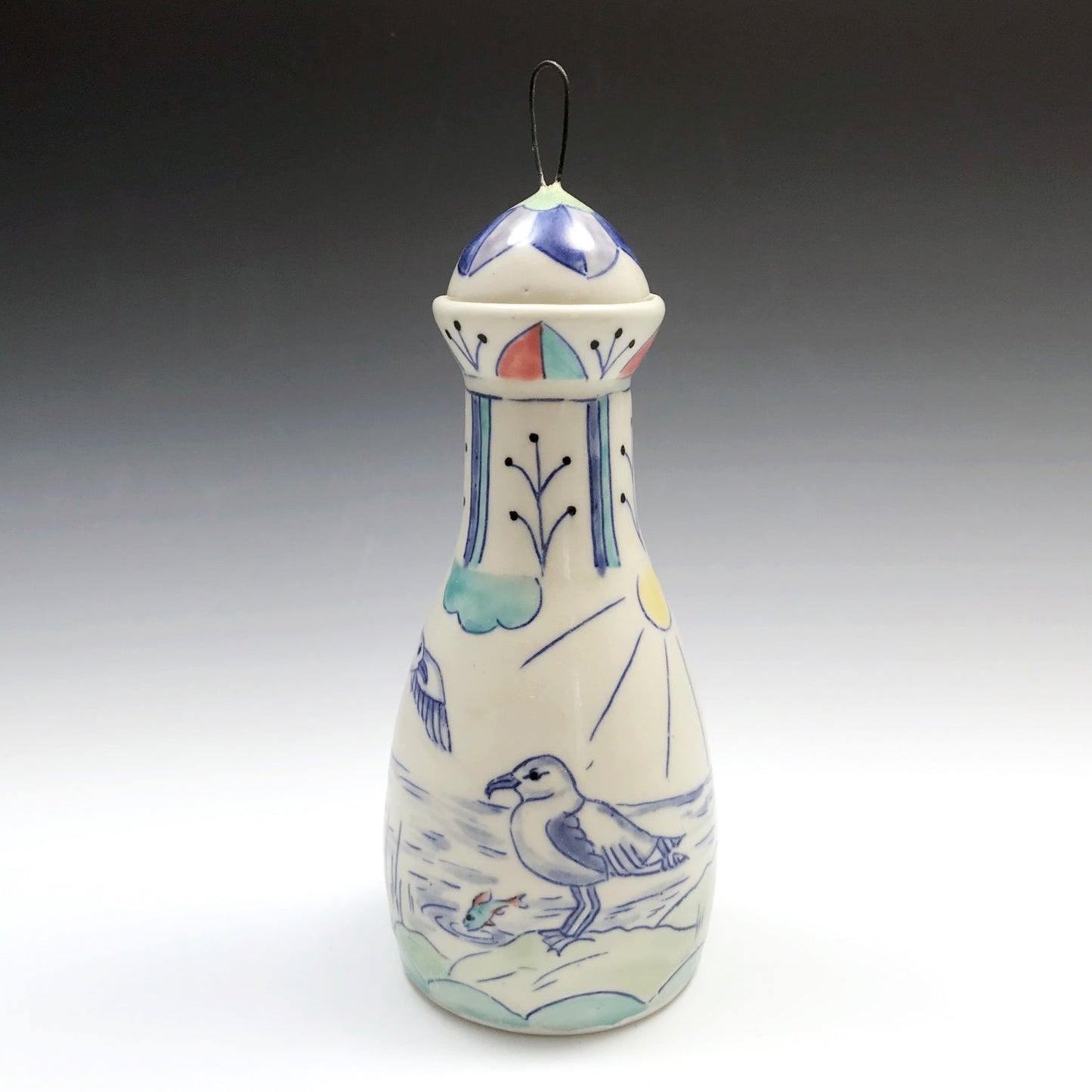 Bottle with seaguls