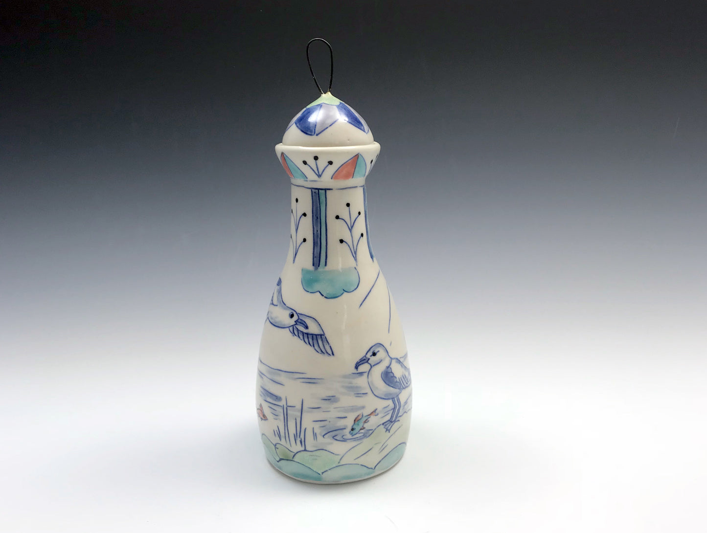 Bottle with seaguls