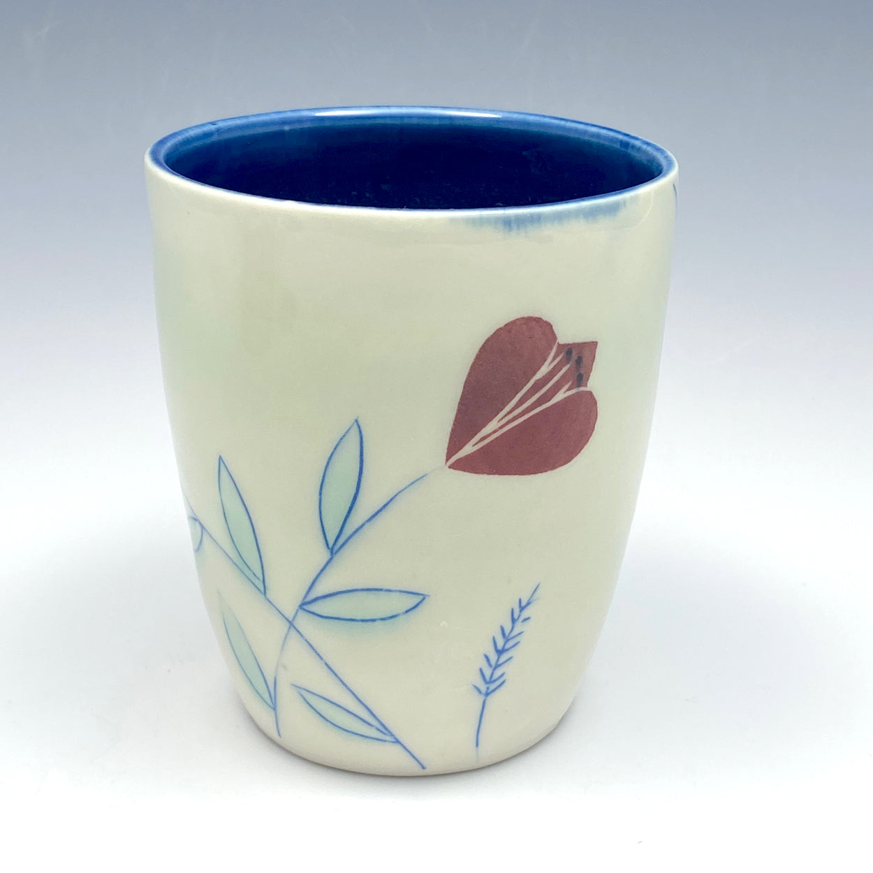 Juice cup with black butterflies 01