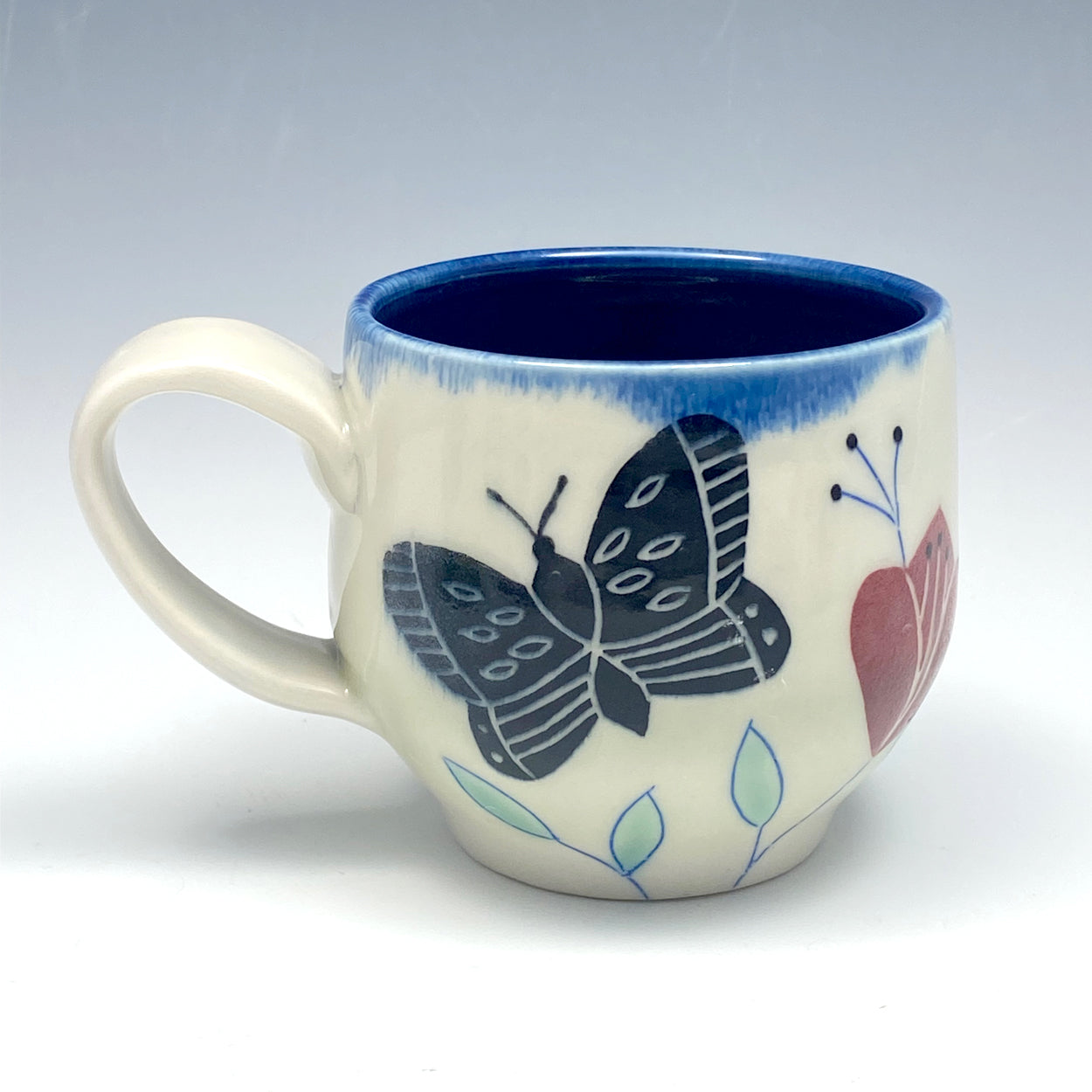 Mug with black butterflies 03