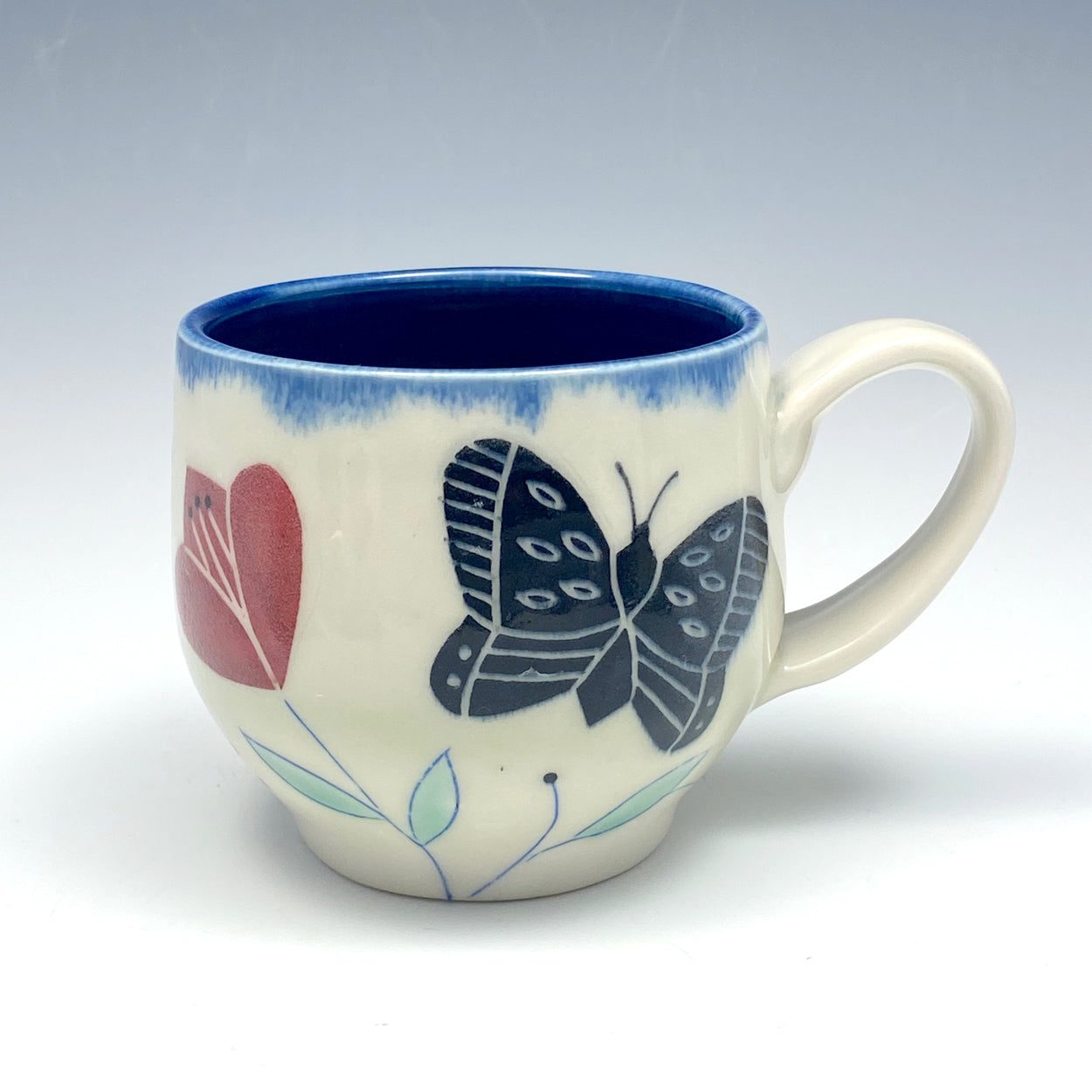 Mug with black butterflies 03