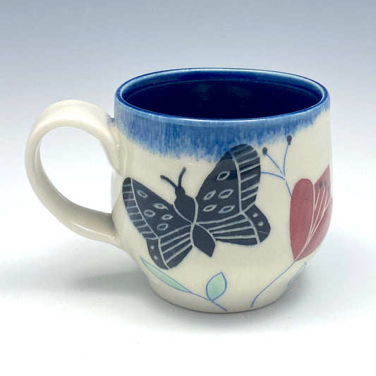 Mug with black butterflies 06