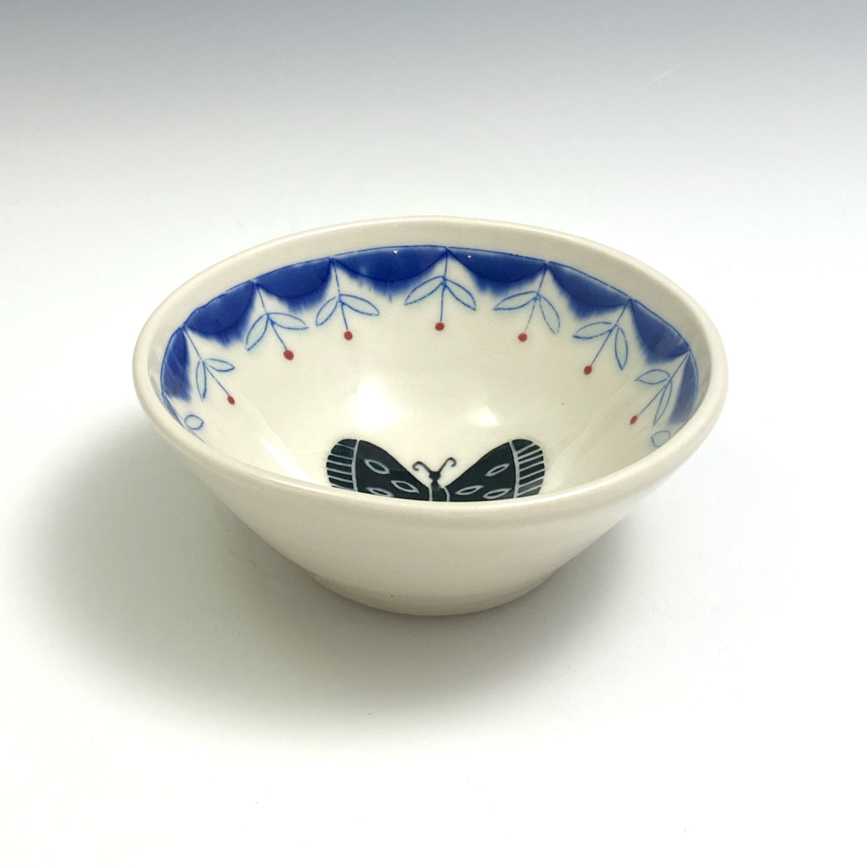 Small bowl with black butterfly  06
