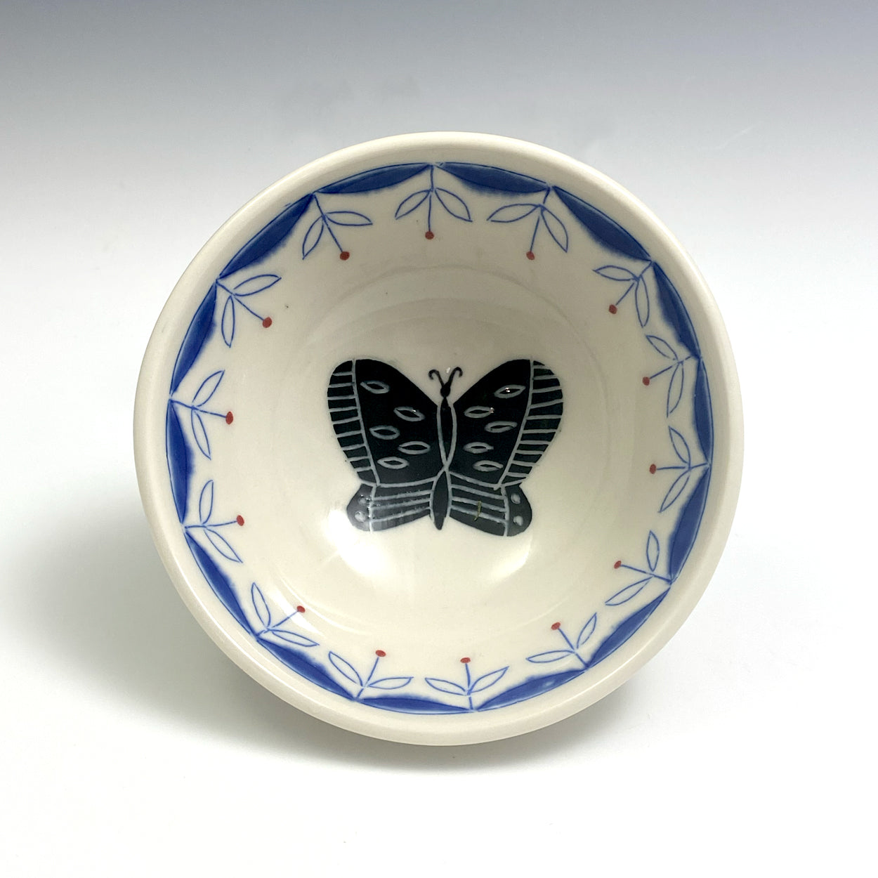 Small bowl with black butterfly  06