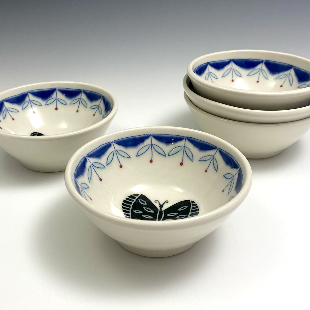 Small bowl with black butterfly  06
